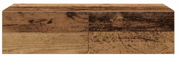 Falipolc fiókokkal régi fa 60x26,5x15 cm műszaki fa