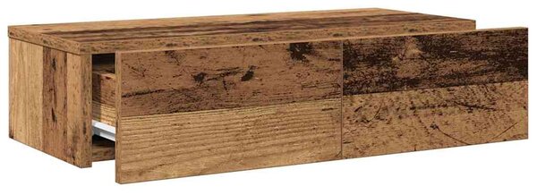 Falipolc fiókokkal régi fa 60x26,5x15 cm műszaki fa