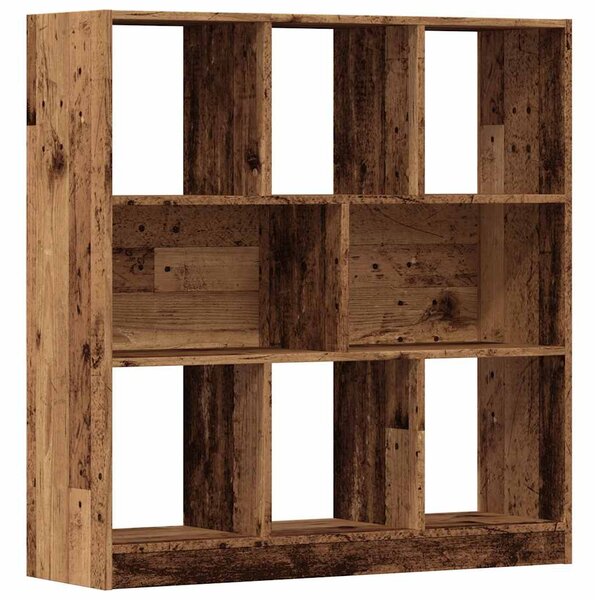 Antik fa színű szerelt fa könyvszekrény 97,5 x 29,5 x 100 cm