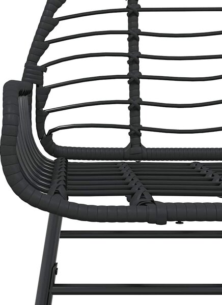 7 részes fekete polyrattan üveg kerti étkezőgarnitúra