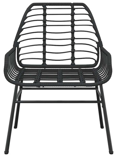 5 részes fekete polyrattan üveg kerti étkezőgarnitúra