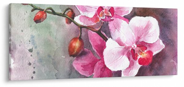Kép - Orchideák, akvarell (120x50 cm)