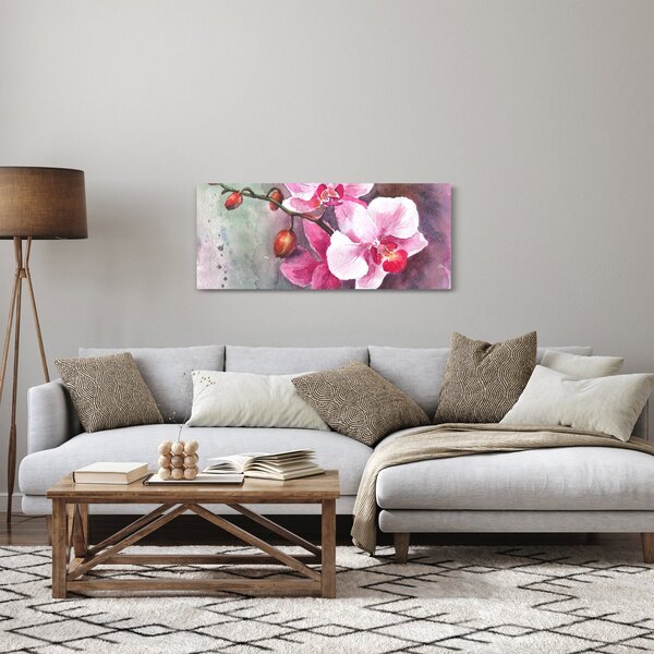 Kép - Orchideák, akvarell (120x50 cm)