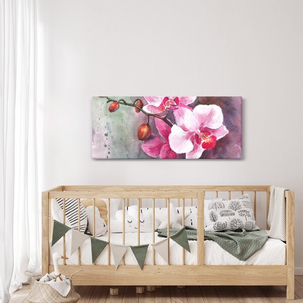 Kép - Orchideák, akvarell (120x50 cm)