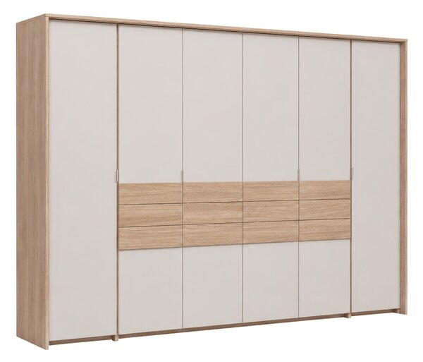 Gardróbszekrény Honolulu 281, Laminált forgácslap, 217x310x65cm, Tölgy, Kasmír