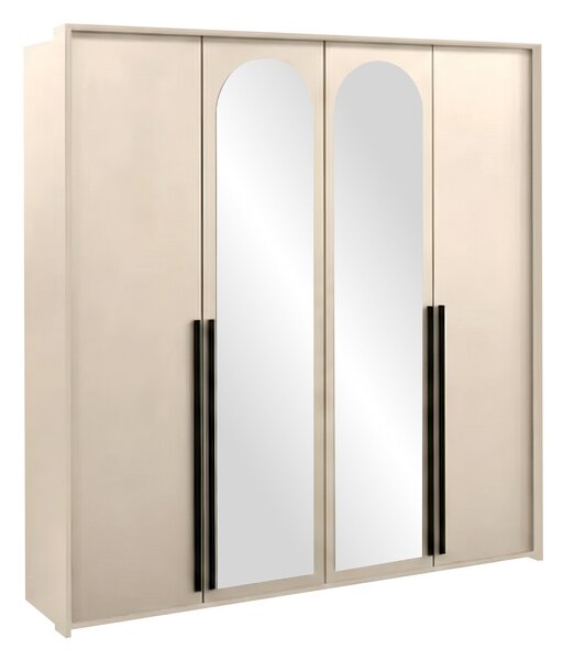 Gardróbszekrény Honolulu 285, Laminált forgácslap, 217x205x65cm, Bézs