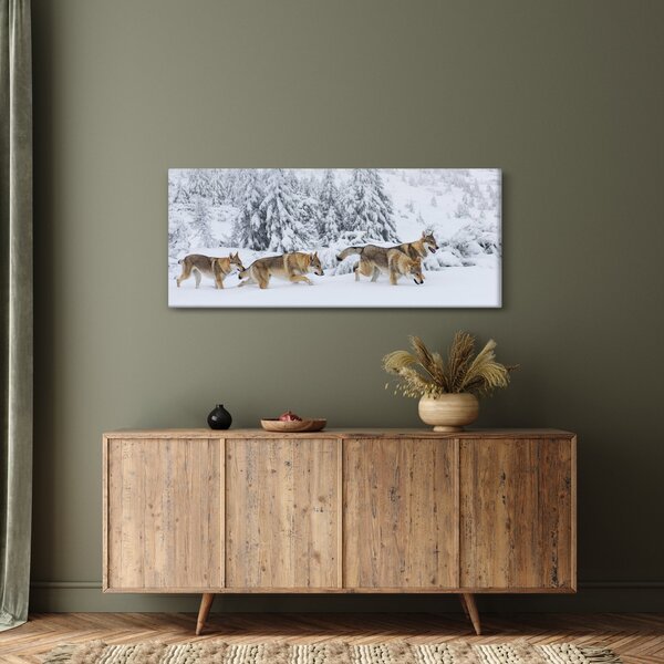 Kép - Farkasok a hegyekben (120x50 cm)
