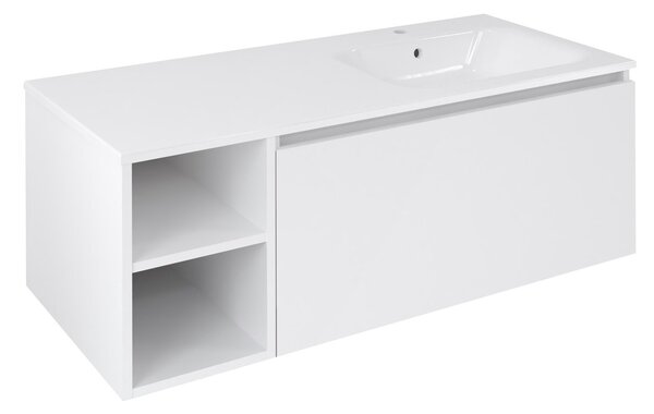Sapho Sapho, LOREA szekrény 120x46x51.5cm (30P+90cm), jobb, matt fehér, LE090-3131-R-04