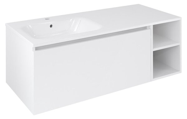 Sapho Sapho, LOREA szekrény 120x46x51.5cm (90+30 db), bal, matt fehér, LE090-3131-L-04