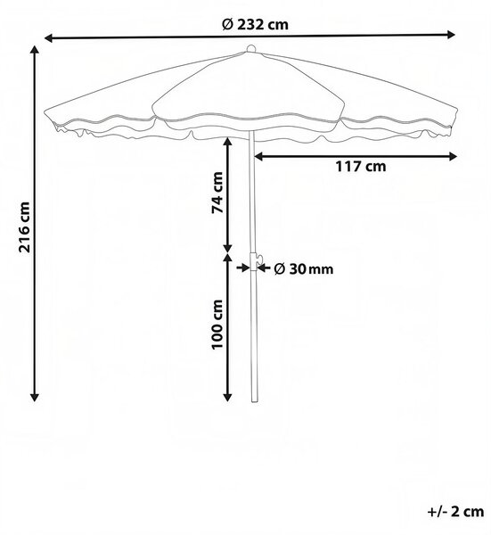 Napernyő 232 cm SESTRIERE Bézs