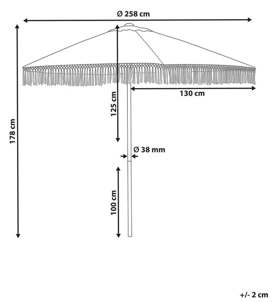 Napernyő 258 cm MURASA Fehér
