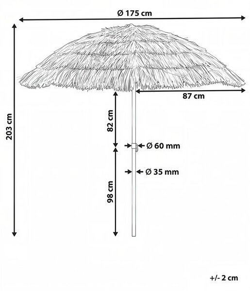 Napernyő 175 cm CIVETTA Természetes