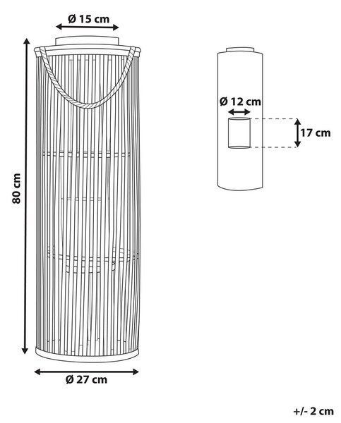 Lámpás LUZON Fűzfa 80 cm Fekete