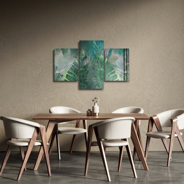 Kép - Beton textúra levelekkel (90x60 cm)
