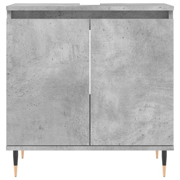Betonszürke szerelt fa fürdőszobaszekrény 58x33x60 cm
