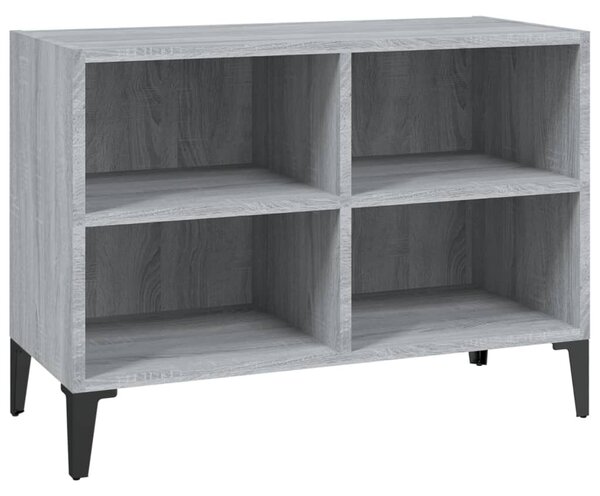 Szürke sonoma színű TV-szekrény fémlábakkal 69,5 x 30 x 50 cm