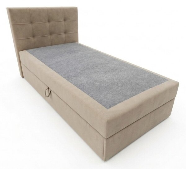 Kárpitozott boxspring ágy DIRELIS TRINITY 90x200 cm bézs Matrac: Bonell rugós matrac