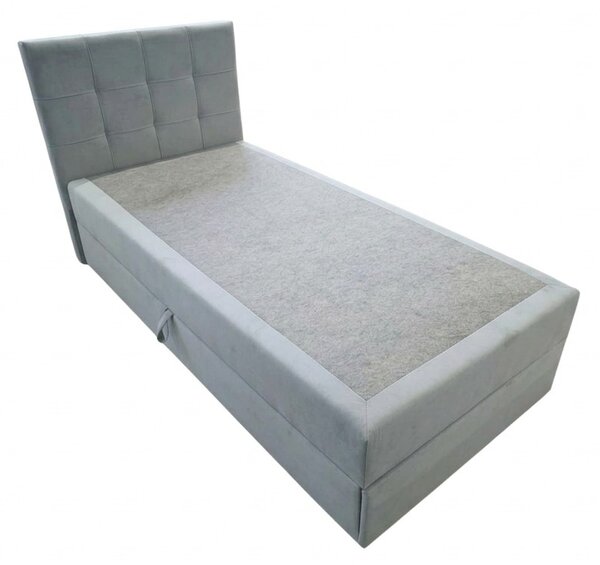Kárpitozott boxspring ágy DIRELIS TRINITY 90x200 cm szürke Matrac: Bonell rugós matrac