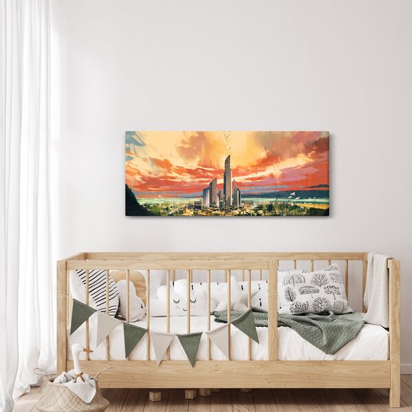 Kép - Festett város (120x50 cm)