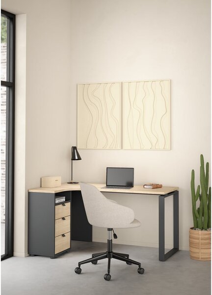 Íróasztal tölgyfa dekoros asztallappal 100x150 cm Sign – Tvilum