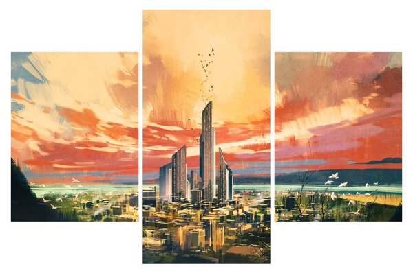 Kép - Festett város (90x60 cm)