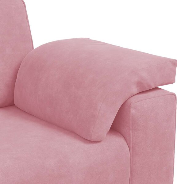 Rózsaszín bársony loveseat kanapé 160x77x82 cm