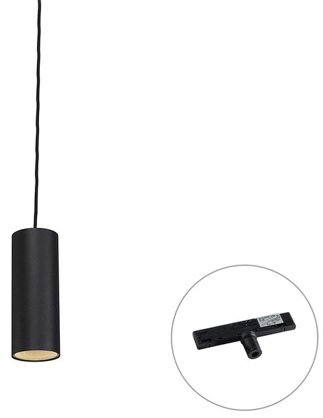 Dizájner függőlámpa fekete 1-fázisú sínadapterrel - Slimline Tubo