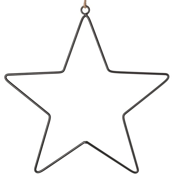 Függeszthető karácsonyi dekoráció BLACK STARS, 4 db-os szett