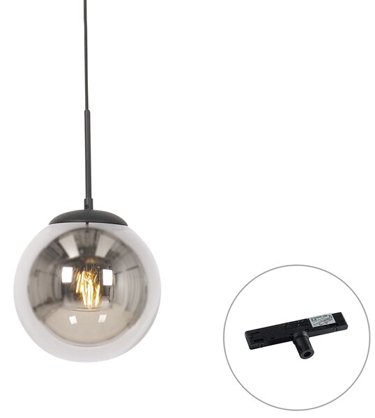 Art Deco függőlámpa fekete füstüveggel 1 fázisú sínadapterrel - Slimline Flore