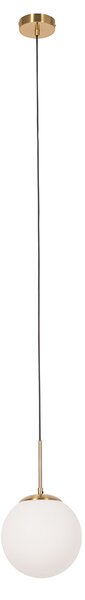 Art Deco függőlámpa arany opálüveggel fekete egyfázisú sínadapterrel - Slimline Flore