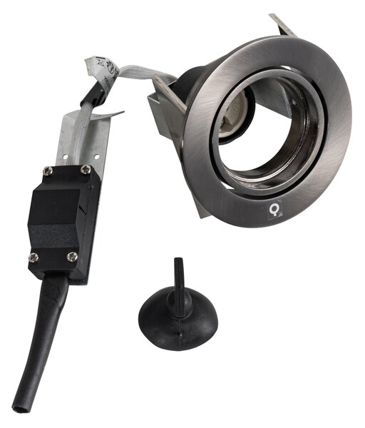 Modern fegyverszürke beépíthető spotlámpa szett, 6 db, GU10, 50mm, kerek, dönthető - Cisco