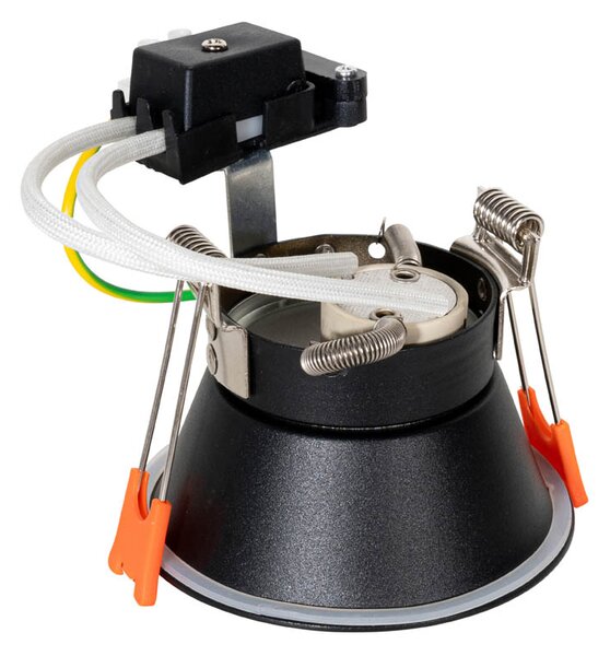 6 darabos modern beépíthető spotlámpa szett fekete arannyal GU10 50mm IP44 - Dept
