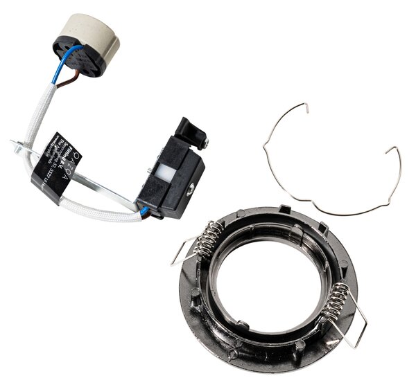6 darabos modern fegyverszürke GU10 50mm kerek dönthető beépíthető spotlámpa szett - Edu