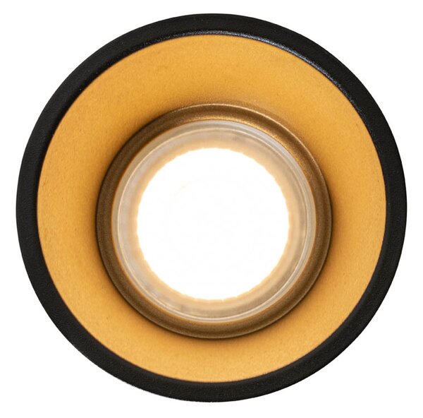 6 darabos modern beépíthető spotlámpa szett fekete arannyal GU10 50mm IP44 - Dept