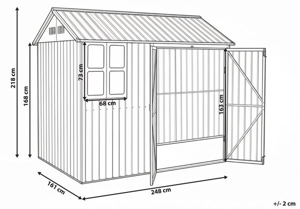 Kerti fészer NOCCIANO 248 cm 161 cm Barna