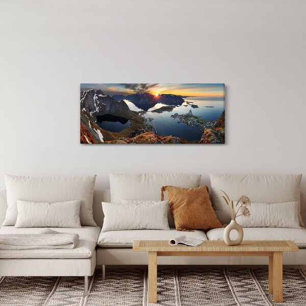 Kép - Hegyi táj, Norvégia (120x50 cm)
