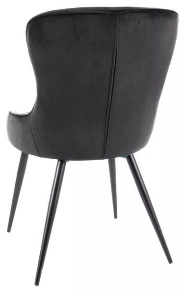 Lotus Elegance Bársony Étkezőszék Fekete Rombusz Mintával