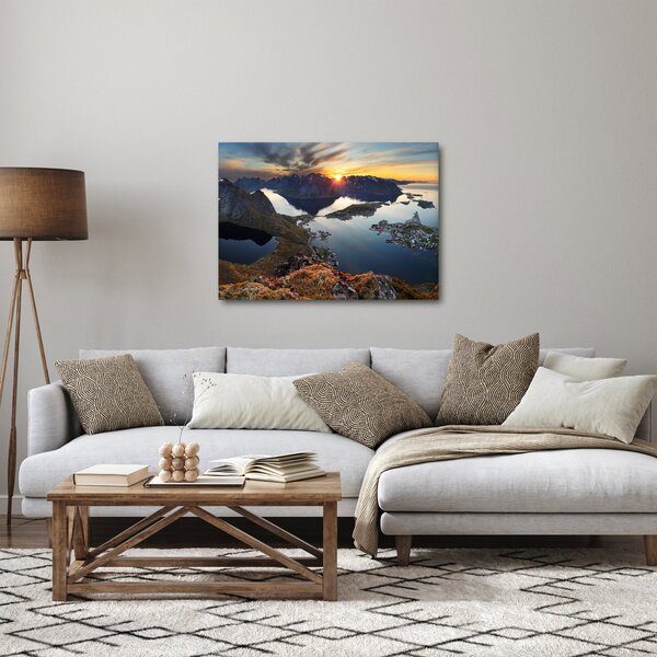 Kép - Hegyi táj, Norvégia (70x50 cm)