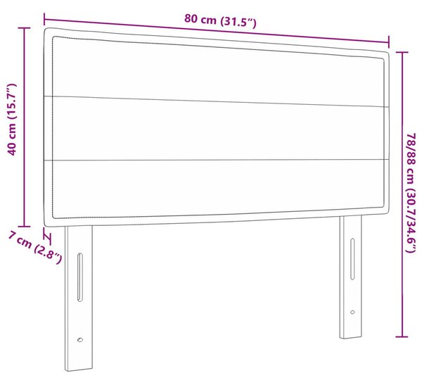 Fejtámla Sötét Barna 80 cm szövet