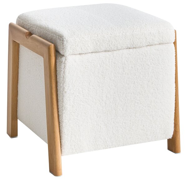 Tárolós puff EDLAND Buklé 45 cm 43 cm Fehér