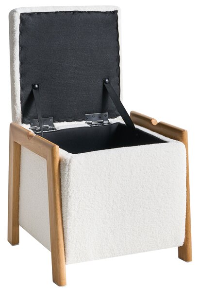 Tárolós puff EDLAND Buklé 45 cm 43 cm Fehér