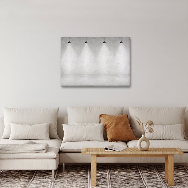 Kép - Betonfal fényekkel (70x50 cm)