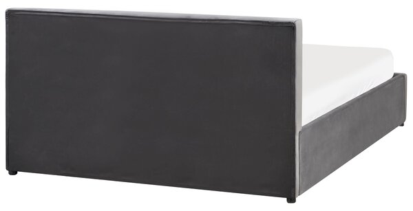 Ágyneműtartós ágy BOUSSE Bársony Sötétszürke 140 x 200 cm