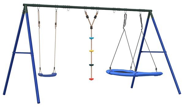 Kültéri hintaszett hintával, tárcsás hintával és fészekhintával