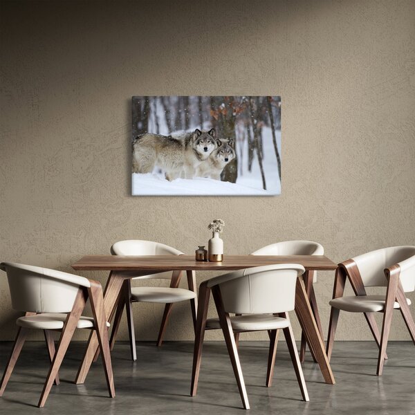 Kép - Farkasok télen (90x60 cm)