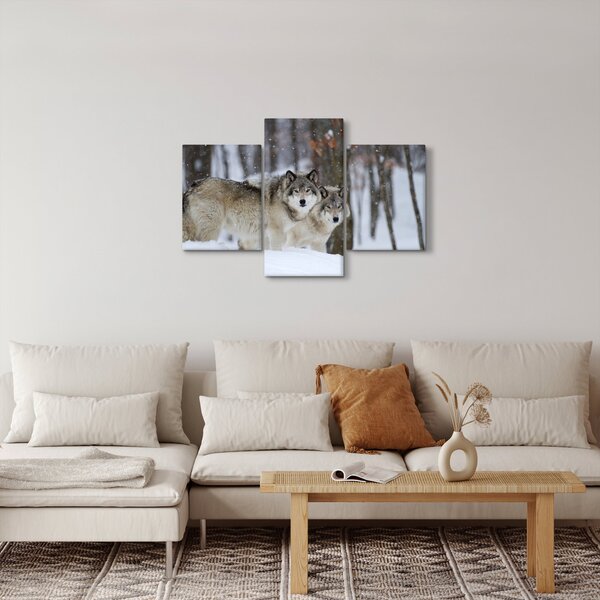 Kép - Farkasok télen (90x60 cm)