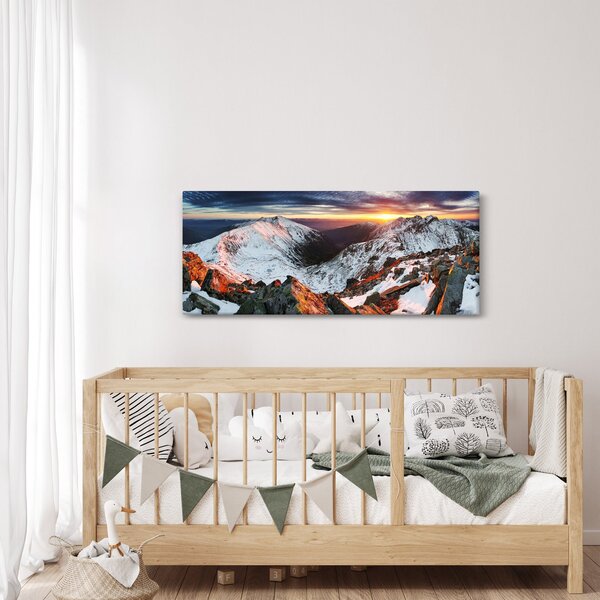 Kép - Téli hegyi panoráma (120x50 cm)