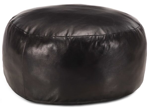 Fekete valódi kecskebőr puff 60 x 30 cm