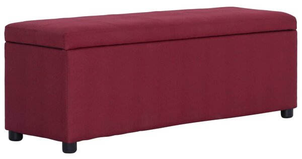 Bordó poliészter pad tárolórekesszel 116 cm