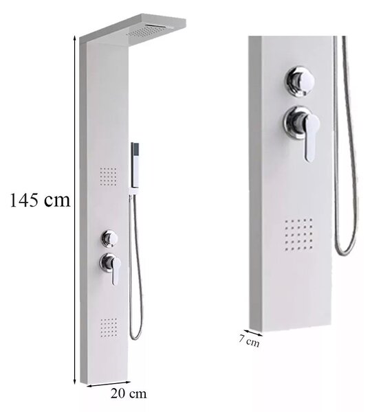 Malaga White hidromasszázs zuhanypanel